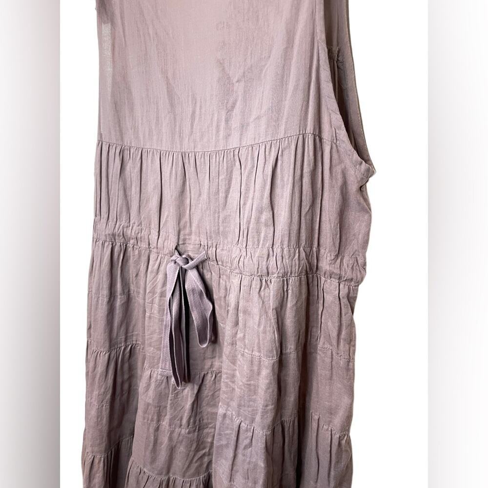 FREE PEOPLE Vintage Tiered Mauve Mini Dress Embroidered Sequins Size Small EUC - Picture 9 of 13